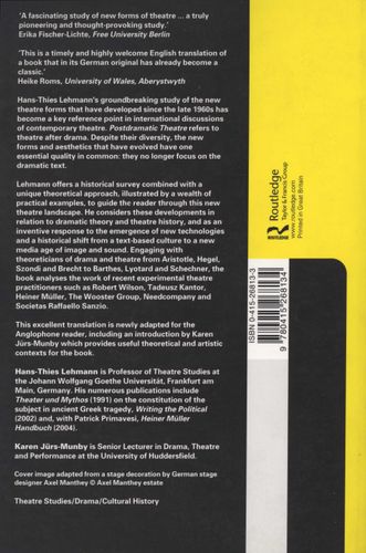 Postdramatic Theatre Postdramatic theatre - Hans-Thies Lehmann